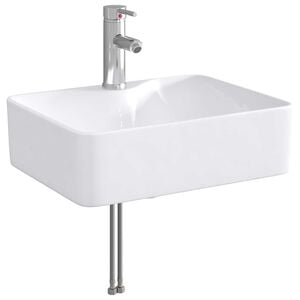 vidaXL Waschbecken mit Wasserhahn und Abfluss Chrom