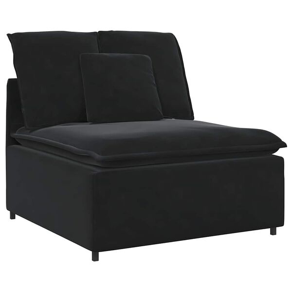 vidaXL Modulares Sofa mit Kissen Schwarz