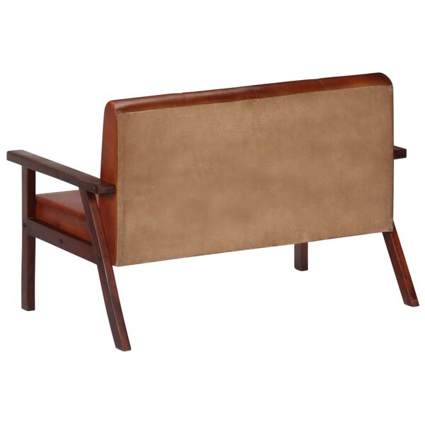 vidaXL 2-Sitzer-Sofa Braun Echtleder