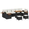 vidaXL Gartensofa-set 10 stk. Schwarz Poly-Rattan
