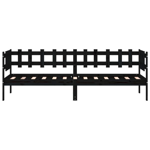 vidaXL Tagesbett Schwarz 80x200 cm Massivholz Kiefer
