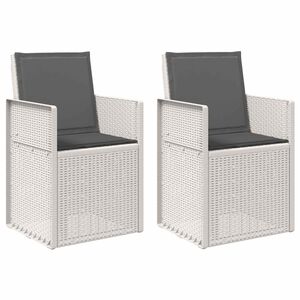 vidaXL Garten Esszimmerst&uuml;hle 2 pcs Wei&szlig; und Anthrazit PP