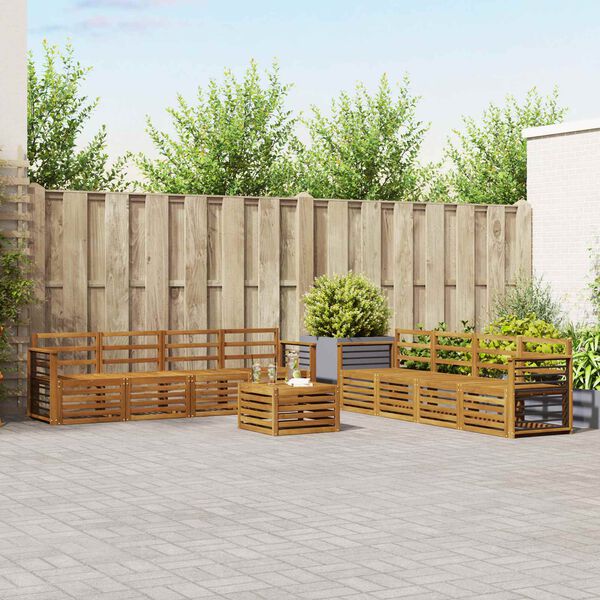 vidaXL Sofagarnituren 9 pcs Natur Massivholz Akazie