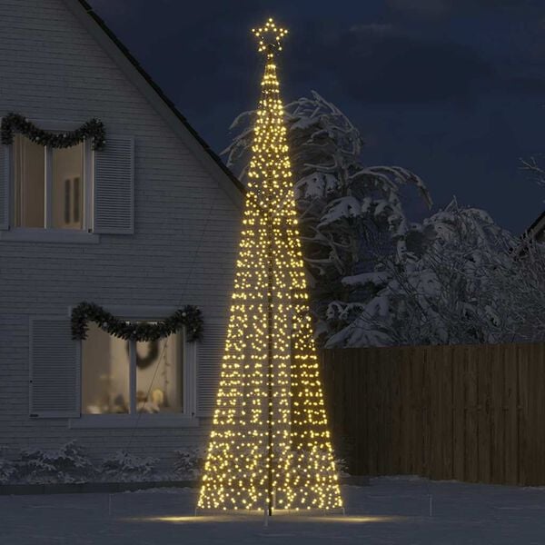 vidaXL LED Weihnachtsbaum mit Erdspießen 1534 LEDs Warmweiß 500 cm