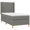 vidaXL Boxspringbett mit Matratze & LED Dunkelgrau 100x200 cm Stoff