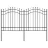 vidaXL Gartenzaun Grau 240 x 165 cm Pulverbeschichteter Stahl