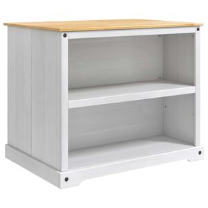 vidaXL K&uuml;chentrolley 2 pcs Wei&szlig; und Honigwachs 112 x 77 x 91,5 cm