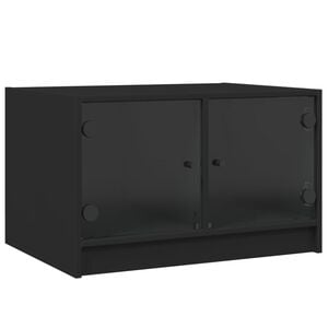 vidaXL Couchtisch mit Glast&uuml;ren Schwarz 68x50x42 cm