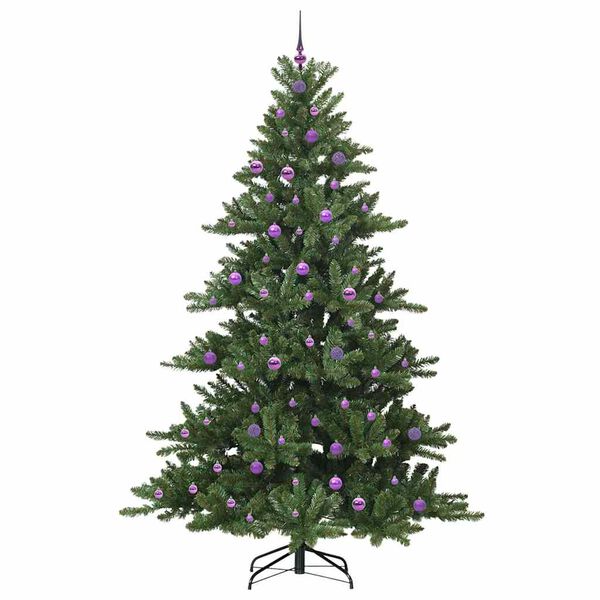 vidaXL K&uuml;nstlicher klappbarer Weihnachtsbaum Gr&uuml;n 240 cm PVC und Stahl