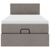 vidaXL Ottoman-Bett mit Matratze Taupe 100x200 cm Stoff