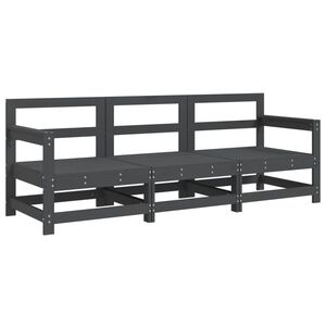 vidaXL 3-tlg. Garten-Lounge-Set Grau Massivholz Kiefer