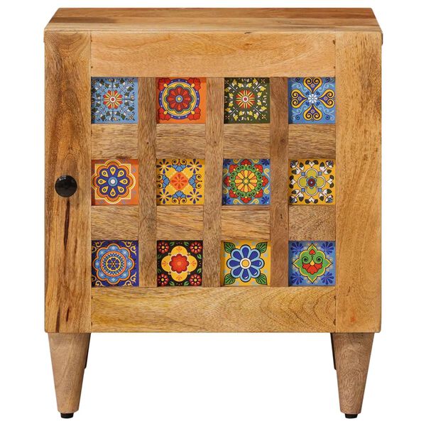 vidaXL Nachttisch Natur 40 x 33,5 x 46 cm Massivholz Mango