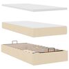 vidaXL Ottoman-Bett mit Matratzen Creme 180x200 cm Stoff