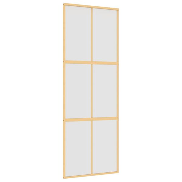 vidaXL Schiebetür Golden 76x205 cm Matt ESG-Glas und Aluminium