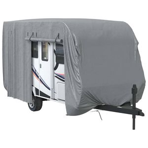 vidaXL Schutzh&uuml;lle f&uuml;r Wohnwagen Grau 460x250x220 cm Vliesstoff
