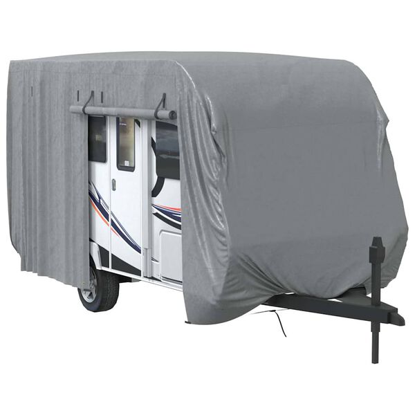 vidaXL Schutzh&uuml;lle f&uuml;r Wohnwagen Grau 460x250x220 cm Vliesstoff