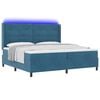 vidaXL Boxspringbett mit Matratze mit LED Blau 200 x 200 cm Samt