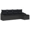 vidaXL Sofa Set 5 stk. Schwarz Poly-Rattan