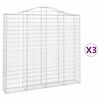 vidaXL Gabionen mit Hochbogen 3 Stk. 200x30x180/200cm Verzinktes Eisen