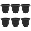 vidaXL Runder Blumentopf 6 Stk. Schwarz &Oslash; 39 x 32 cm Kunststoff