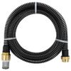 vidaXL Saugschlauch mit Messing-Anschl&uuml;ssen Schwarz 1,1" 4 m PVC
