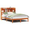 vidaXL Massivholzbett mit Regal ohne Matratze Wachsbraun 150x200 cm