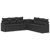 vidaXL Sofa Set 7 pcs Schwarz Polyrattan und Stahl