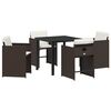 vidaXL Garten Essgruppe 5 Stk. Braun Poly-Rattan