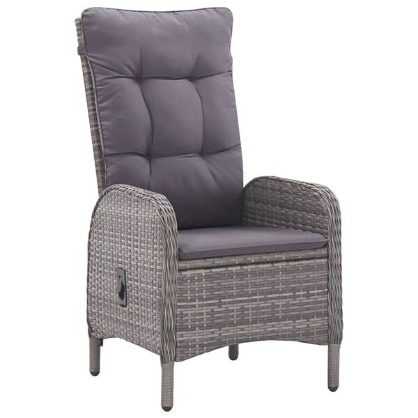 vidaXL 3-tlg. Garten-Essgruppe Poly Rattan und Akazienholz Grau