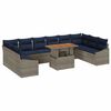 vidaXL Garten-Sofa-Set mit Speicher 11 pcs Grau Poly Rattan
