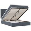 vidaXL Ottoman-Bett mit Matratzen & LEDs Dunkelgrau 140x190 cm Samt