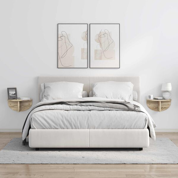 vidaXL Wandregal 2 pcs Sonoma-Eiche 38 x 19 x 19 cm Holzwerkstoff