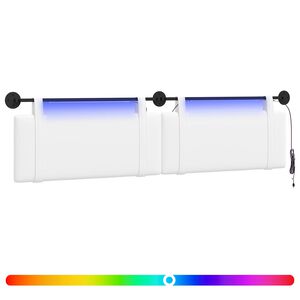 vidaXL H&auml;ngendes Kopfteil Mit LED Licht Wei&szlig; Stoff
