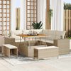 vidaXL Garten-Sofa-Set mit Kissen mit Speicher 8 pcs Beige und Creme