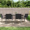 vidaXL 7-tlg. Garten-Essgruppe mit Kissen Poly Rattan und Stahl