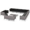 vidaXL 14-tlg. Garten-Lounge-Set mit Kissen Poly Rattan Dunkelgrau