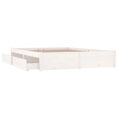vidaXL Bett mit mit Schubladen Weiß 140x190 cm