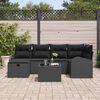 vidaXL Garten-Sofa-Set mit Kissen 7 pcs Schwarz Poly Rattan