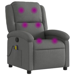 vidaXL Massage-Relaxsessel, Stoff, Dunkelgrau