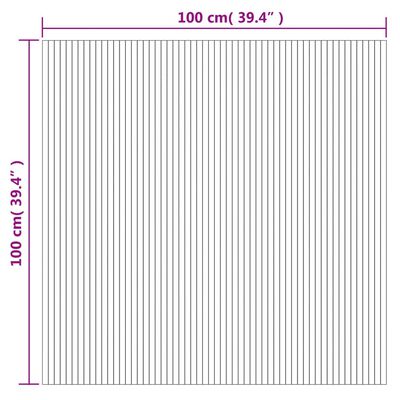 vidaXL Teppich Rechteckig Grau 100x100 cm Bambus