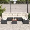 vidaXL Gartensofa-set mit Kissen 8 pcs Schwarz Poly-Rattan