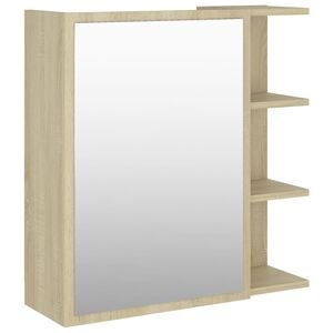 vidaXL Bad-Spiegelschrank Sonoma-Eiche 62,5x20,5x64 cm Holzwerkstoff