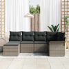 vidaXL Gartensofa-set mit Kissen 6 pcs Grau Poly-Rattan
