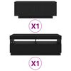 vidaXL TV-Schrankset 2 pcs Schwarz 200 x 35 x 40 cm Holzwerkstoff