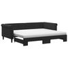 vidaXL Tagesbett Ausziehbar mit Matratzen Schwarz 90x200 cm Samt