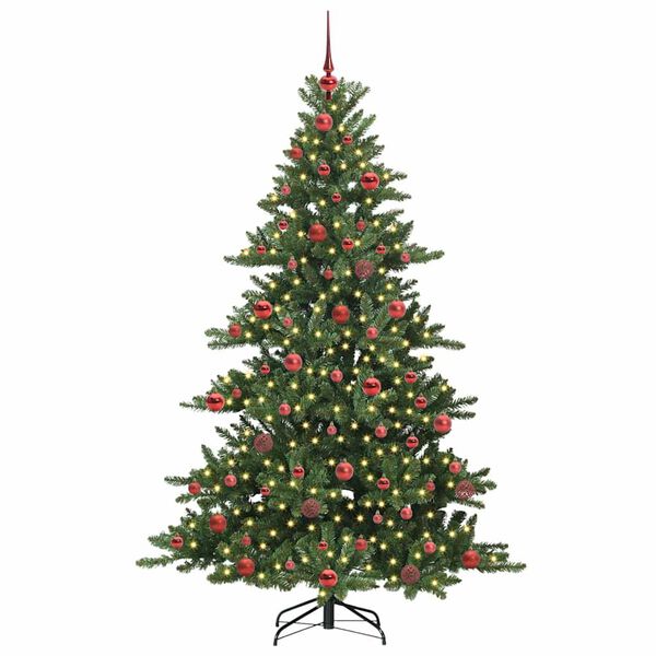 vidaXL K&uuml;nstlicher klappbarer Weihnachtsbaum Gr&uuml;n 180 cm PVC und Stahl