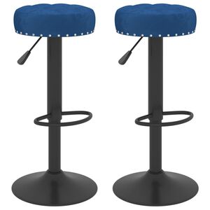 vidaXL Barhocker 2 Stk. Blau Samt