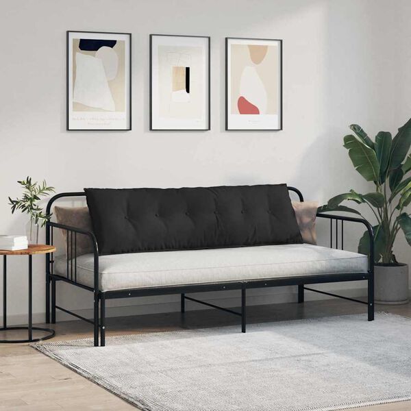 vidaXL R&uuml;ckenkissen Schwarz 160 x 50 cm Mikrofaserstoff