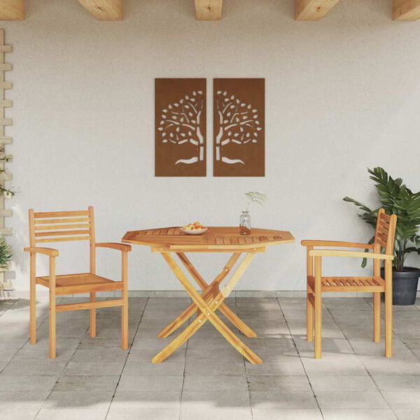 vidaXL Stuhl 2 pcs Braun 56 x 55 x 90,5 cm Massivholz Teak