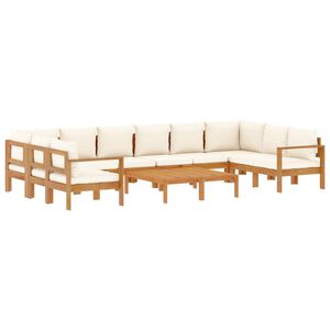 vidaXL 8-tlg. Garten-Sofagarnitur mit Kissen Massivholz Akazie